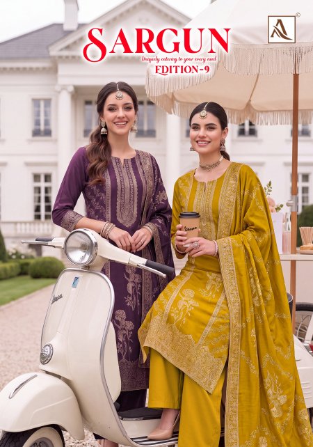 Sargun Edition 9 By Alok Viscose Maslin Jacquard Dress Material 